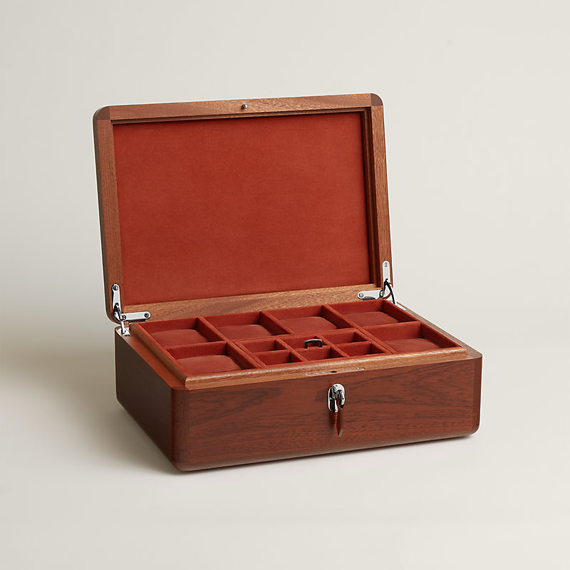 Hermes エルメス テオレム・ラウンド・アンド・ラウンドボックス Casaque Jeux d'Ordre watch and cufflink box - Beige | Hermès USA